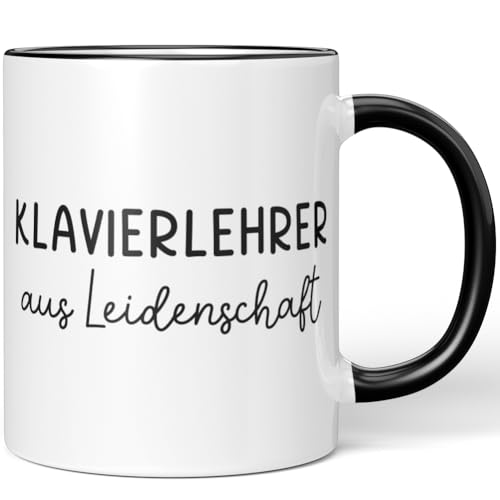 JUNIWORDS Tasse, Klavierlehrer aus Leidenschaft, Schwarz (6647317)