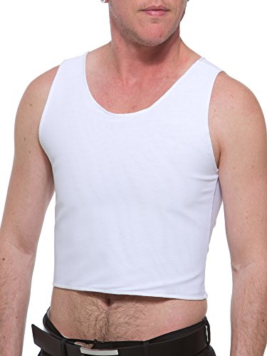 Underworks Econo High Power Chest Binder Top/Brustbinder-Top für Damen, Herren, Trans, Sport, Cosplay - Weiß, Größe M (Medium)