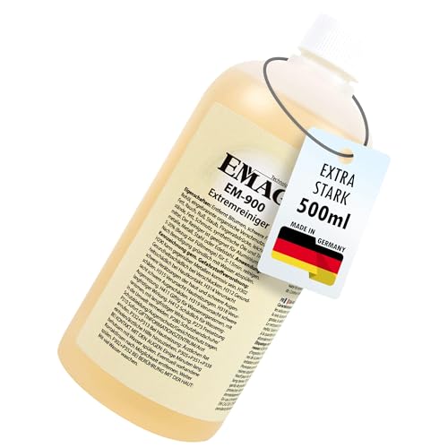 EMAG Extremreiniger EM-900 I Spezieller Ultraschallreiniger für Aluminium & Metalle I Entfernt Bitumen, Schwere Fette, Rohöl, Fett, Ruß uvm. I 500ml