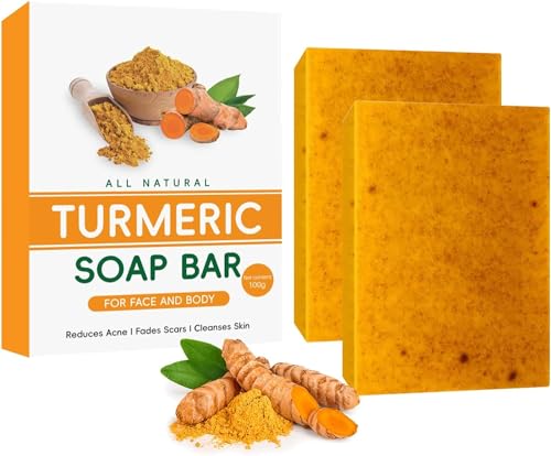 2PCS Kojic Acid Turmeric Lemon Brightening Soap Original, Lemon Turmeric Kojic Acid Soap, Kurkuma Seifenstück, Kurkuma Aufhellende Seife For Dark Spots, Zitronen-Kurkuma-Kojic-Säure-Seife