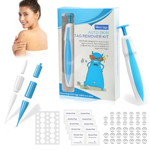 Warzenentferner,Skin Tag Remover Kit 2 in 1 für Micro Bis Large (2 mm-8 mm),Sicher und Schmerzlos,Schmerzfrei Stielwarzen Entfernungsgerät Sicher für die Meisten Körperteile