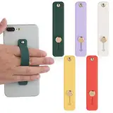 Molain 5er-Set Teleskop-Fingerriemenhalterungen, Silikon-Handy-Griffhalter, Universal-Handyhalterung mit Standfunktion, für Smartphones (gelb, lila, weiß, grün, rot)