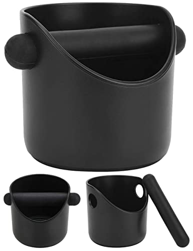 Espresso Coffee Knock Box for Barista, ABS Coffee Grind Knock Box, Shock-Absorbent Durable Coffee Espresso Knock Box Dump Bin Grind Waste Bin with Removable Detachable Knock Bar Non-Slip Base (AStyle)