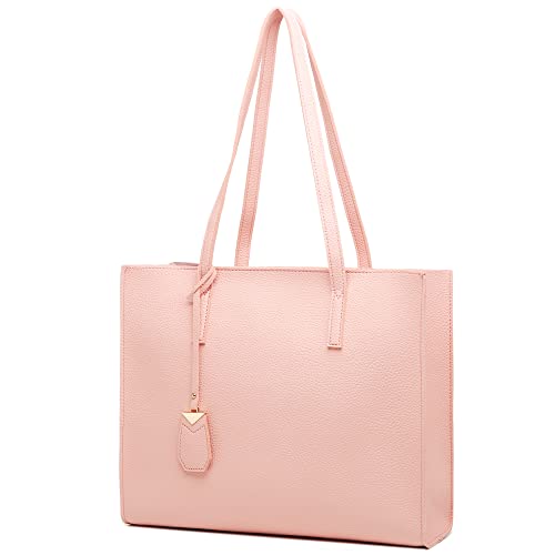 MORGLOVE Handtasche Damen Groß Shopper Tasche Mode Schule Arbeit Freizeit Henkeltasche mit Reißverschluss (A-Pink)