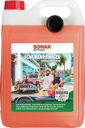 SONAX ScheibenReiniger gebrauchsfertig Havana Love (5 Liter) für die Scheiben- und Scheinwerferwaschanlage im Sommer | Art-Nr. 03935000