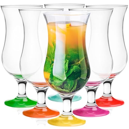 Glasmark Krosno Gläser Cocktailgläser Set Longdrink Cocktail Gin Bier Wasser Longdrinkgläser Cocktailgläser Trinkglas Wasserglas Glas Smoothie Dessert Spülmaschinenfest Mix 6 x 420ml