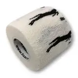 LisaCare Verbandsmaterial Pferd - 4 Rollen 5cm breit - Mullwatterolle Pferd für Haustiere & Reitsport - kohäsive, elastisch - Riesige Farb- & Motivauswahl (Pferde Weiß)