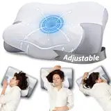 LUOFNI Orthopädisches Kissen, Höhenverstellbar Antischnarchkissen Testsieger, Geruchlos, Ergonomisches Kopfkissen Memory Foam Kissen, gut Nackenkissen für Seiten-, Rücken- und Bauchschläfer