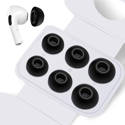 HEEKIM Ohrstöpsel aus Memory-Schaum für Airpods Pro/Airpods Pro 2 mit Loch zur Geräuschreduzierung, Airpods Pro/Pro 2 Ersatz-Ohrstöpsel Aufsätze (S/M/L)