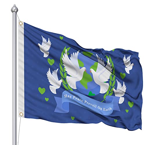 Friedenstaube Flaggen,Peace Flaggen150 x90cm,Peace Fahne,Friedensfahne,Friedenstaube Flagge,dekoratives Banner für den Außenbereich,Friedenstaube Flagge für Indoor Outdoor Dekoration