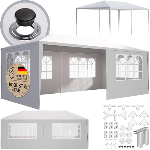 Casaria® Pavillon 3x6m UV-Schutz 18m² Dachösen Wasserabweisend 6 Seitenteile Stabil Festival Festzelt Partyzelt Fenster Gartenzelt Fest Weiß