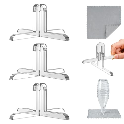 Mellbree Stabiler Acryl-Abtropfständer mit Wiederverwendbare Saugmatte (3 Set) Passend für SodaStream-Glasflaschen und andere Standard-Glasflaschen，Langlebig und standsicher