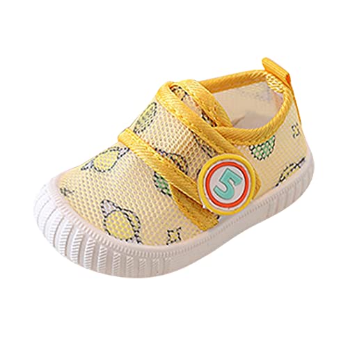 Sneaker Jungen 23 Lisdwde Unisex Kinder Turnschuhe Jungen Mädchen Turnschuhe Slip Leichte Kleinkinder Turnschuhe Laufen Laufen Schulschuhe für Kinder Mit Licht (Yellow, 22 Toddler)