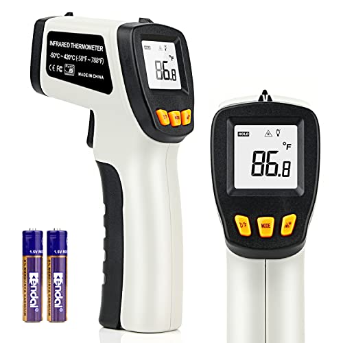 Infrarot Thermometer (-50 °C ~ 400 °C), LEERCHUANG Laser Temperaturpistole für Pizzaofen, Berührungslose Temperaturmessgerät für Kochen/Grillen/Gefrierschrank – nicht für Menschen