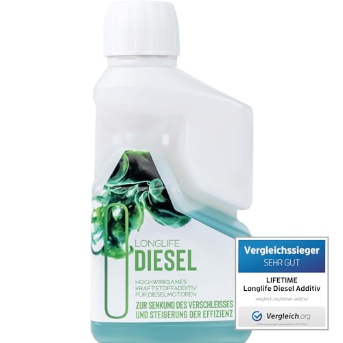 LIFETIME Longlife Diesel Additiv Konzentrat | Diesel Zusatz | Reicht für 4-5 Tankfüllungen | Diesel Reiniger I Diesel Systemreiniger I DPF Reiniger I Diesel Injektor Reiniger I 250ml