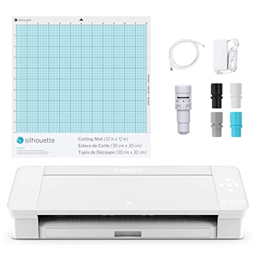 Silhouette America SILH-CAMEO-4-WHT-5T Silhouette Cameo 4 Schneideplotter, Weiß, 30,5 cm Schneidebreite