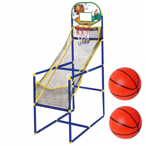 Basketball-Hoop-Set, verstellbare tragbare Kinder im Freien im Freien im Freien Basketball Hoop mit 2 Bällen und Inflator, interaktiver Eltern-Kind-Basketball-Hoop-Kinder Gartenspielzeug Innenka