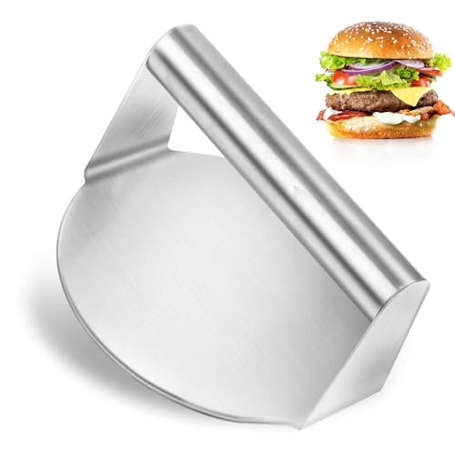 Neerow Burgerpresse, 5,5 Zoll Round Burger Smasher, Edelstahl Smash Burger Grillzubehör für Flat Top Grill, Teppanyaki, Hamburgerpresse und Squeeze Grease