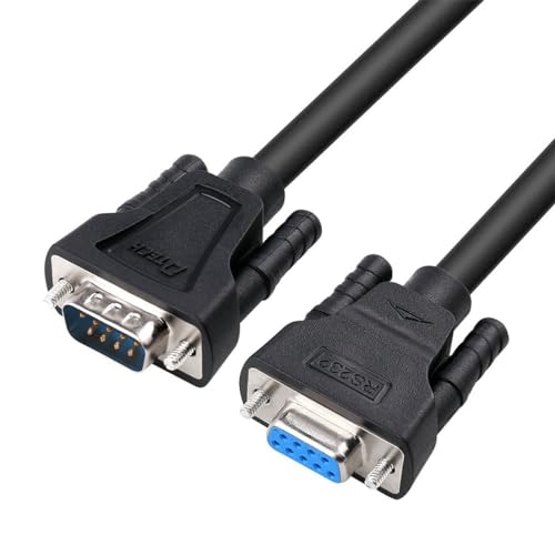 DTech 2m RS232 serielle Kabelverlängerung Stecker auf Buchse 9-polig gerade durch