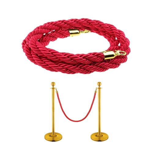LNGJIN 1,5 M Absperrseile,Personen Absperrseil,Absperrseil,Absperrseil mit Haken,Personenleitsystem Absperrband,Standard Absperrkordel,für Hotels, Supermärkte und andere öffentliche Orte (Rotes)
