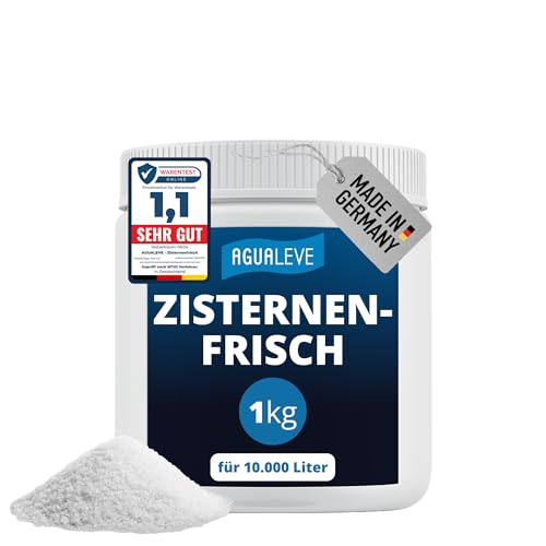AGUALEVE® Zisternenfrisch 1kg *NEU* | hält Regenwasser frisch & rein, zum Gießen geeignet | für alle Zisternen & Regenwassertonnen | Made in Germany | für 10.000 Liter Regenwasser | Note 1,1