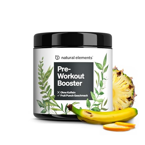 Pre Workout Booster – ohne Koffein – Fruit Punch Geschmack – mit Niacin, Ginseng & BCAA – vegan, koffeinfrei – in Deutschland produziert & laborgeprüft