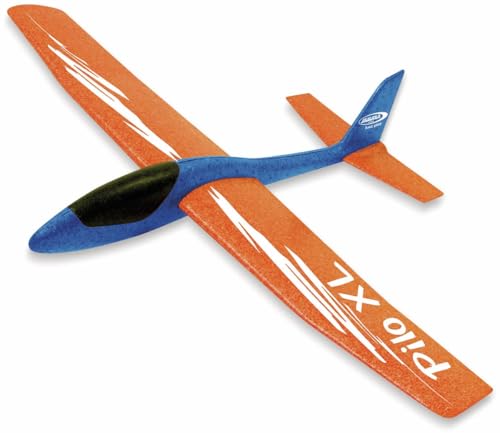 JAMARA 460486 - Schaumwurfgleiter 2in1 - Pilo XL - Super leicht (160g), fast unzerstörbar, Höhenleitwerks für Looping oder Gleitflug umstecken, 86cm Spannweite, Blau