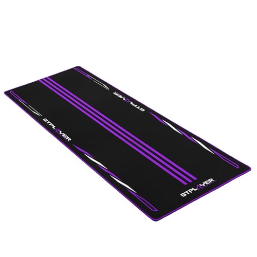 GTPLAYER Gaming Teppich 143x71CM, Floor Mat speziell für Rennsimulationsspieler, super griffige Antirutschmatte, Lila