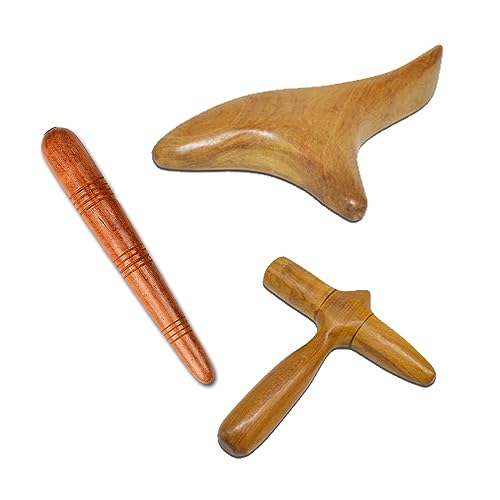 KALUROIL 3 PCS Massage Holz - Erleben Sie sofortige Schmerzlinderung Trigger Holz Massagestäbchen - Handmassager für Beine, Schultern und Rücken - Akupunktur Massage