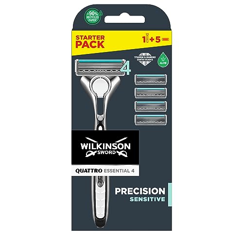 Wilkinson Sword Quattro Titanium Sensitive 4 Rasierklingen + 1 Klinge