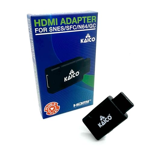 Kaico Gamecube HDMI und N64 HDMI Adapter für S-Video und Composite – Kompatibel mit Nintendo N64, Super Nintendo SNES, Famicom und Gamecube – Einfache Plug & Play Lösung.