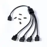 Gelid Solutions RGB 1-to-4 Splitter - ARGB-kompatibel, Standard 12V RGB und 5V ARGB - Schließen Sie bis zu 4 RGB-Geräte an.