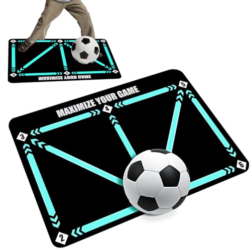 AFAIK Fußball Trainingsmatte Fußballmatte Fussball Fußball Schritt Trainingsmattem rutschfeste Fußball Schritt Trainingsmatte 60x90 cm Stoßdämpfende Fussball Matte Ballkontrolle Trainingsmatte(A)