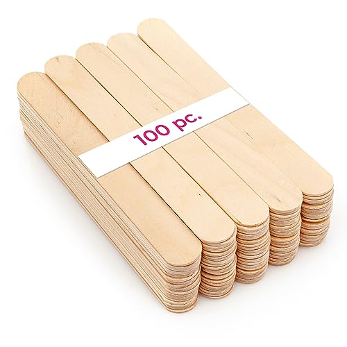 LALILL Holzspatel Waxing 100 Stück - Holzstäbchen 15cm Länge - Holzspatel zur Enthaarung - Holzspachtel zum Wachs - Holzstäbchen Waxing aus Birkenholz - Holzstäbe für Masken und Cremes