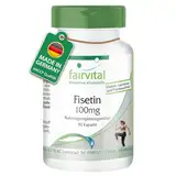 Fairvital | Fisetin 100mg - 90 Kapseln - aus japanischem Wachsbaum - qualitätsgeprüft und hochdosiert - 100% vegan - Made in Germany