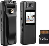 BOBLOV A22 128GB Body Kamera, 2200mAh Akku Bodycam mit Nachtsicht, 11 Stunden Aufnahme für Outdoor-Sport, Beweis, mit 1/4 Zoll Schraubenloch für Helminstallation