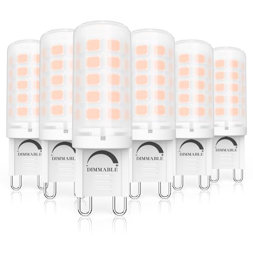 G9 LED Warmweiß Dimmbar 6er, 2700K AC220-240V 3W Ersatz 40W G9 Halogenlampe, 3W Glühbirne LED Leuchtmittel Warmweiss für Drinnen und Draußen Schmücken Beleuchtung Kein Flackern Glühlampe Table lamp
