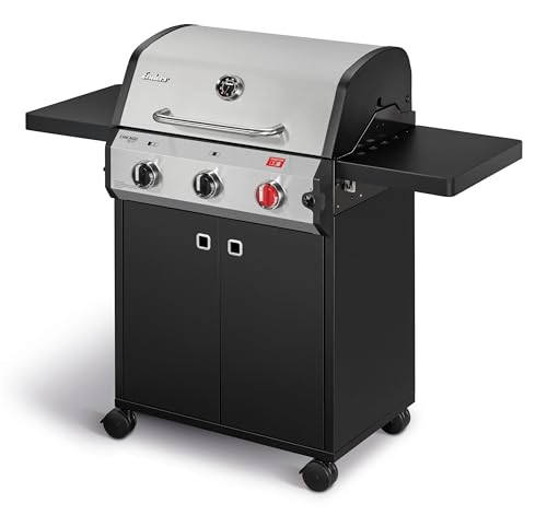 Enders® Gasgrill Chicago Next 3 R Turbo, 3-Edelstahlbrenner, doppelwandige Garhaube, 2 abklappbare Seitenablagen, integriertes Thermometer, 10,6 kW Switch Grid™, 800° Grad Turbo Zone™ #89346