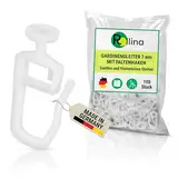 Rollina Gardinengleiter 7mm (100 Stück) - Gardinenhaken für Schienen mit 4-5mm Innenlauf-Breite - Vorhanghaken - auch passend für KVARTAL Leiste