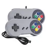 Rii USB Classic Controller Gamepad Joypads (2 Pack, 1.5M), klassischer USB Gamepad-Joystick, PC Super Classic Joypad-Gamestick für PC, Raspberry Pi, Windows MAC Liunx, Android