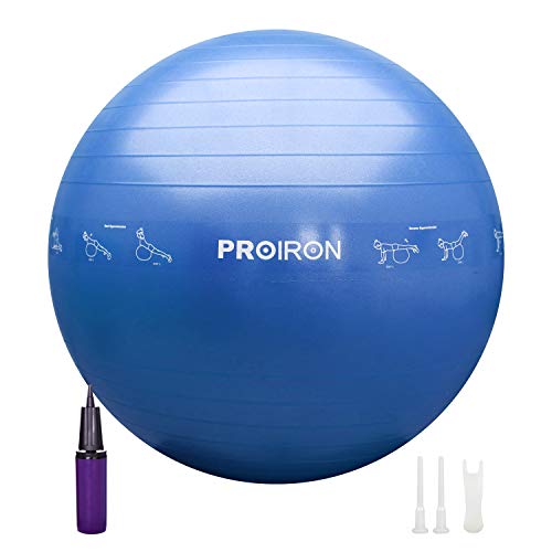 PROIRON Gymnastikball Pezziball Sitzball Büro mit Lehrposen, Anti-Burst Stabilitätsball Yoga Ball Stuhl 55/65/75 cm mit Pumpe und Stecker