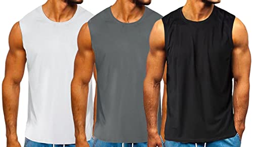 HOTCAT Tank Top Herren Pack of 3, Achselshirts Sport Ärmelloses Shirt Unterhemd Fitness Sleeveless Tshirt für Running Jogging Gym Trainingsshirt Männer