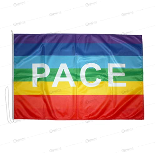 Flagge Frieden, 150 x 100 cm, aus winddichtem Stoff 115 g/m², Flagge Pace 150 x 100 cm, waschbar, Friedenflagge 150 x 100 cm mit Kordel, Rand und Verstärkungsband