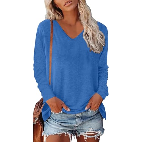 Tshirt Damen Oberteile Elegant Kurzarm Shirt Crop Tops Casual Longshirt Lose Flügelärmeln Ärmellose V-Ausschnitt Tunika Sommer Tank Tops Sporttop Basic T-Shirt