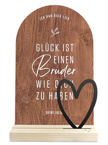 Weihnachtsgeschenke für Bruder - Glück ist Holzbild Zeichnung - Bruder Geschenk, Bruder Weihnachtsgeschenk, Bester Bruder der Welt, Weihnachtsgeschenk für Bruder, Geschenk Bruder, Geschenke Bruder