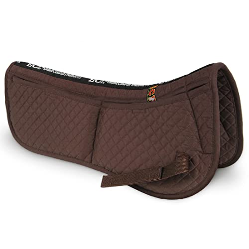 ECP Equine Comfort Products Verstellbare, stoßdämpfende Sattelunterlage aus Memory-Schaum, Verletzungsprävention und Druckentlastung, anpassbare Passform, atmungsaktiv für alle Fahrstile, Braun