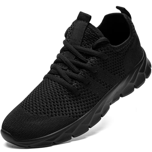 ZGPWZWL Herren Walkingschuhe Turnschuhe Laufschuhe Sportschuhe Fitness Sneakers Trainers für Running Outdoor Sommer Schuhe,Schwarz,EU42