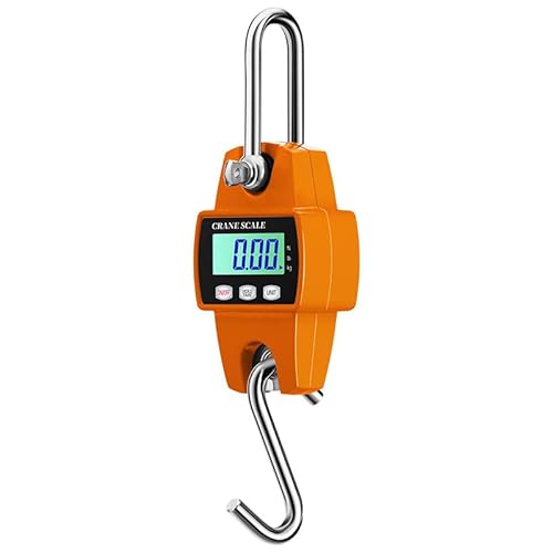 Hängende Waage 300KG 660lbs, Digitale Hängewaage Elektronische Kranwaage mit genauer Nachladefedersensor & LCD-Anzeige, Mini tragbare Waage mit Haken für Bauernhof, Fabrik, Jagd