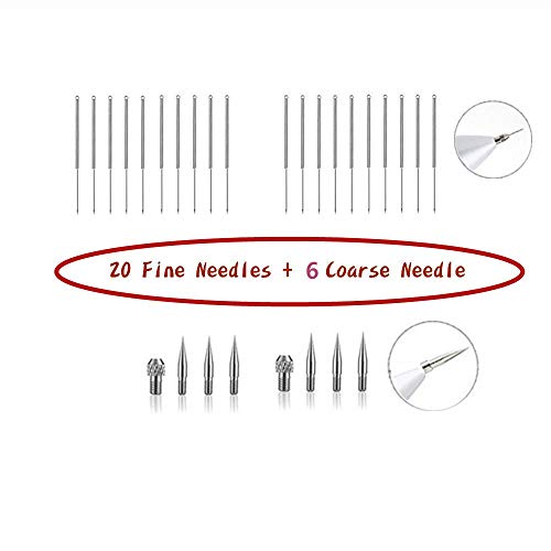 Maulwurf Entfernen mit Nadeln für Plasma Pen Mole tragbar/mit Tattoo-Entferner Stift-Set, 20 Stück, Nadeln + 6 große Nadel + 2 Nadel Basis