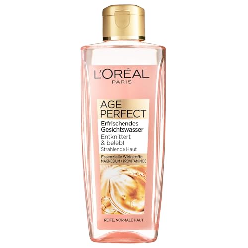 L'Oréal Paris Gesichtsreinigung, Erfrischendes Gesichtswasser zur Reinigung und Pflege, Für reife Haut, Age Perfect, 1 x 200 ml